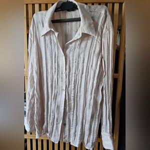 Zara Ivory, Cream, Crinkle Shirt